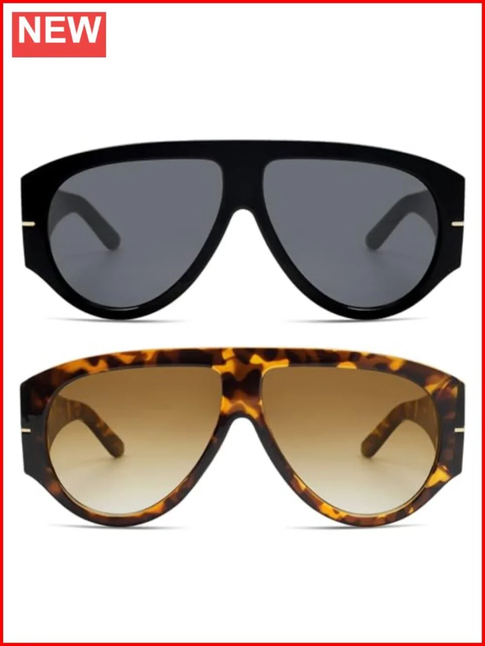 Oversized Retro Aviator Sunglasses Classic Vintage Sun Glasses